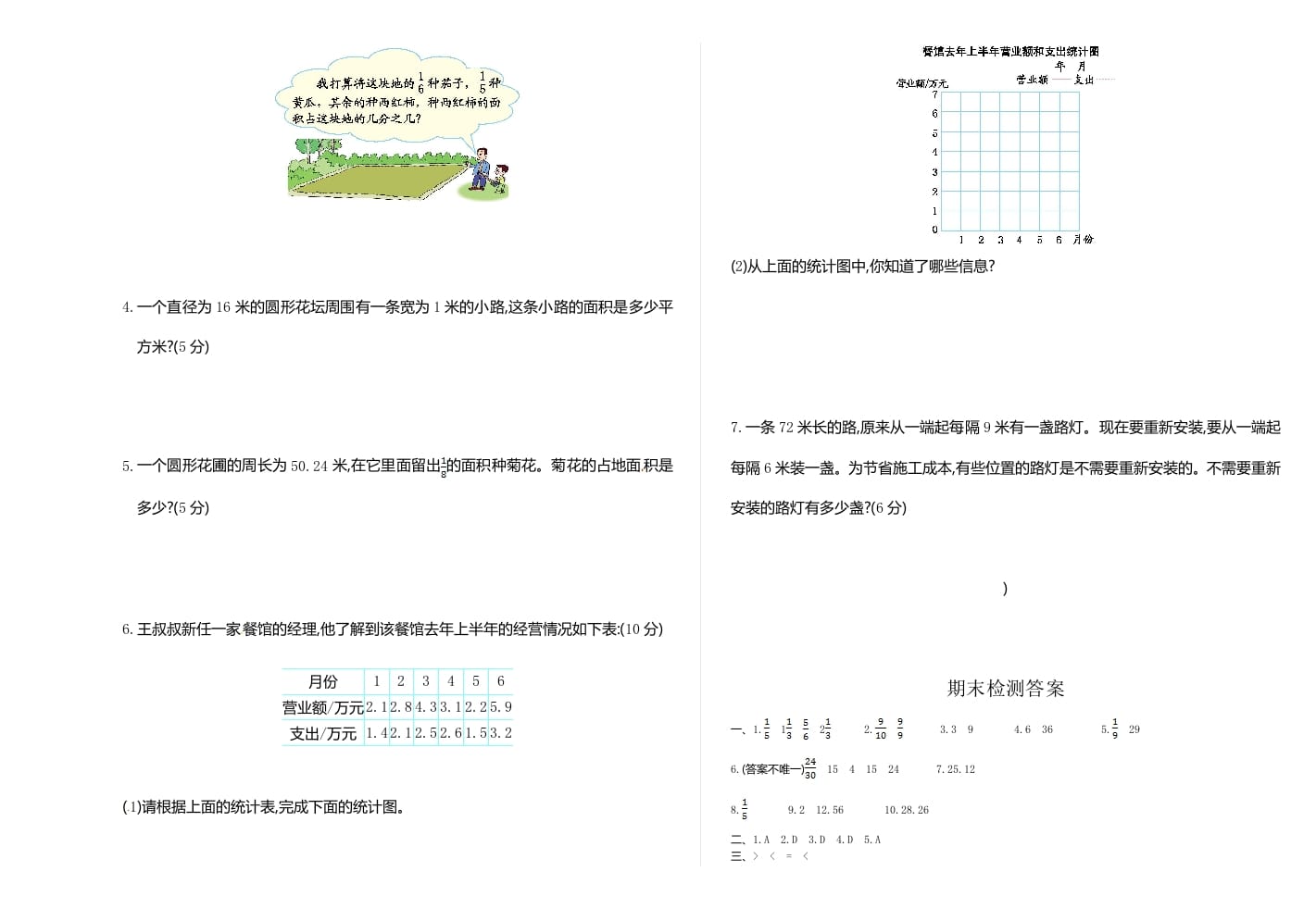 图片[3]-五年级数学下册苏教版下学期期末测试卷1-暖阳学科网