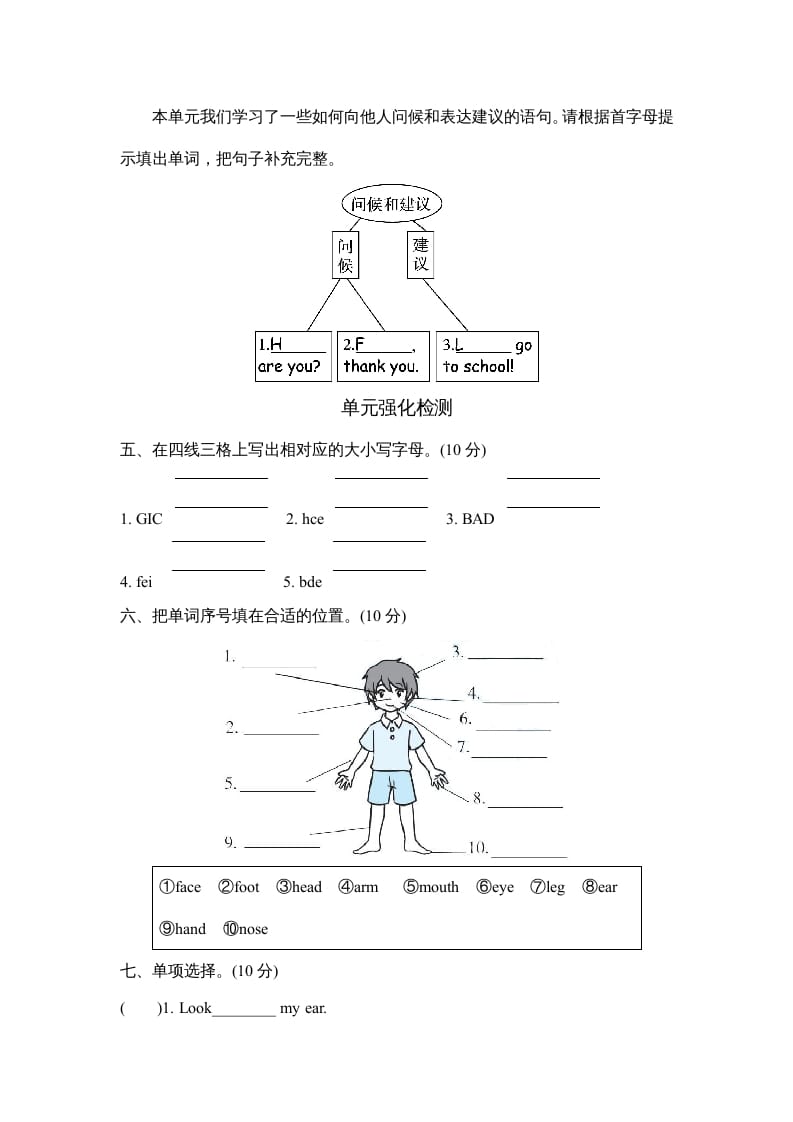 图片[2]-三年级英语上册Unit3单元知识梳理卷（人教PEP）-暖阳学科网