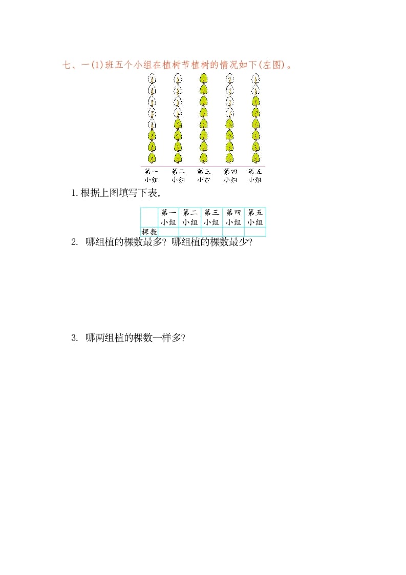 图片[3]-一年级数学下册第三单元检测卷（1）（人教版）-暖阳学科网