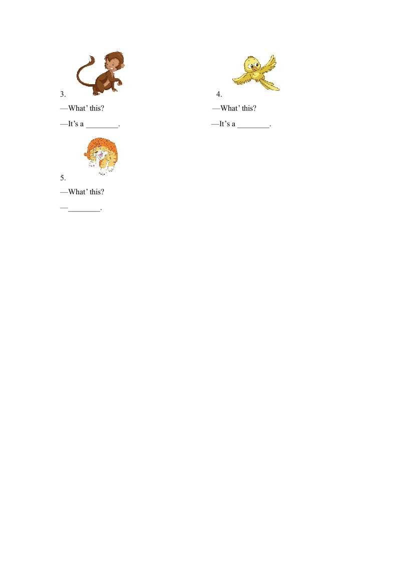 图片[2]-一年级英语上册Unit3_Lesson2课时训练（人教一起点）-暖阳学科网