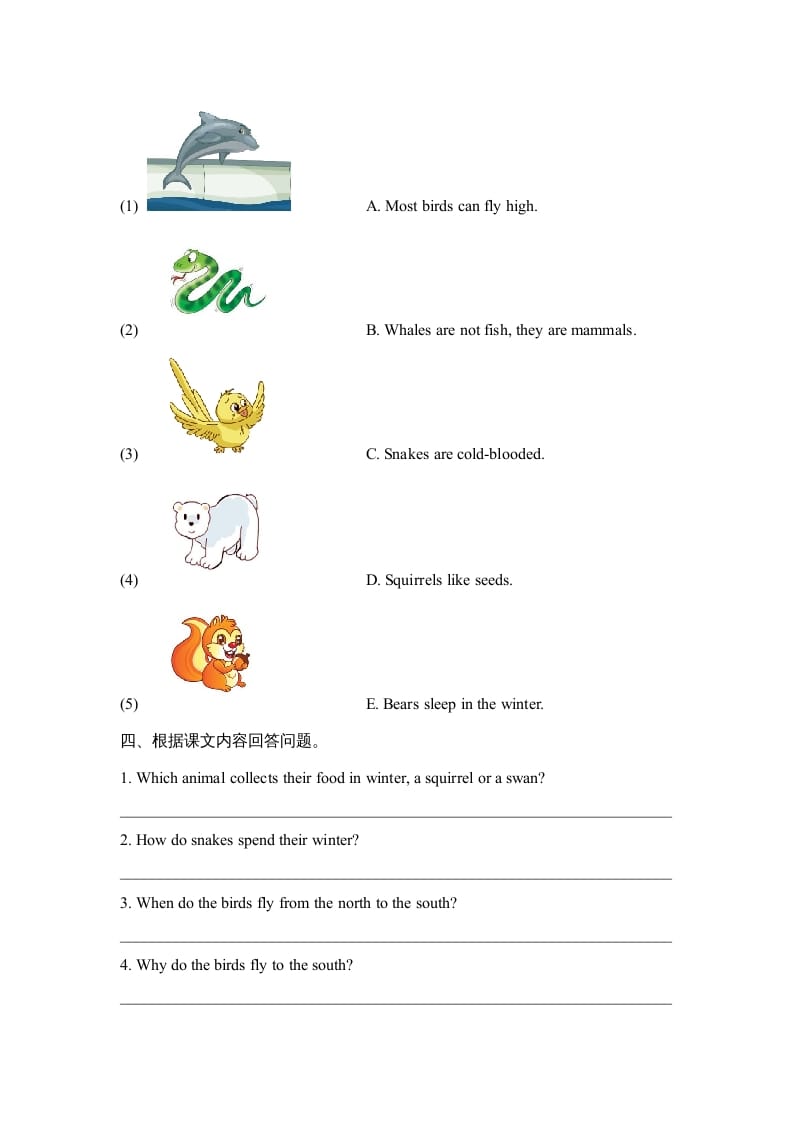 图片[2]-六年级英语上册Unit5_Lesson3_课时训练（人教版一起点）-暖阳学科网