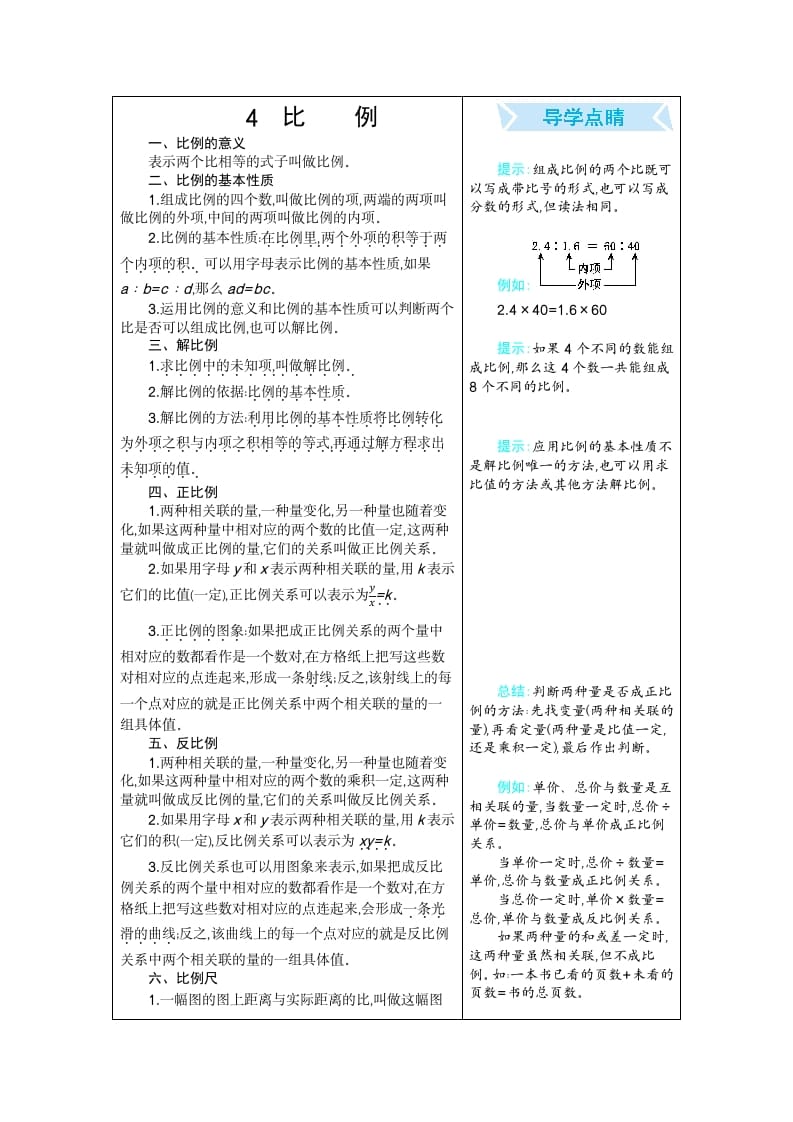 六年级数学下册4比例-暖阳学科网