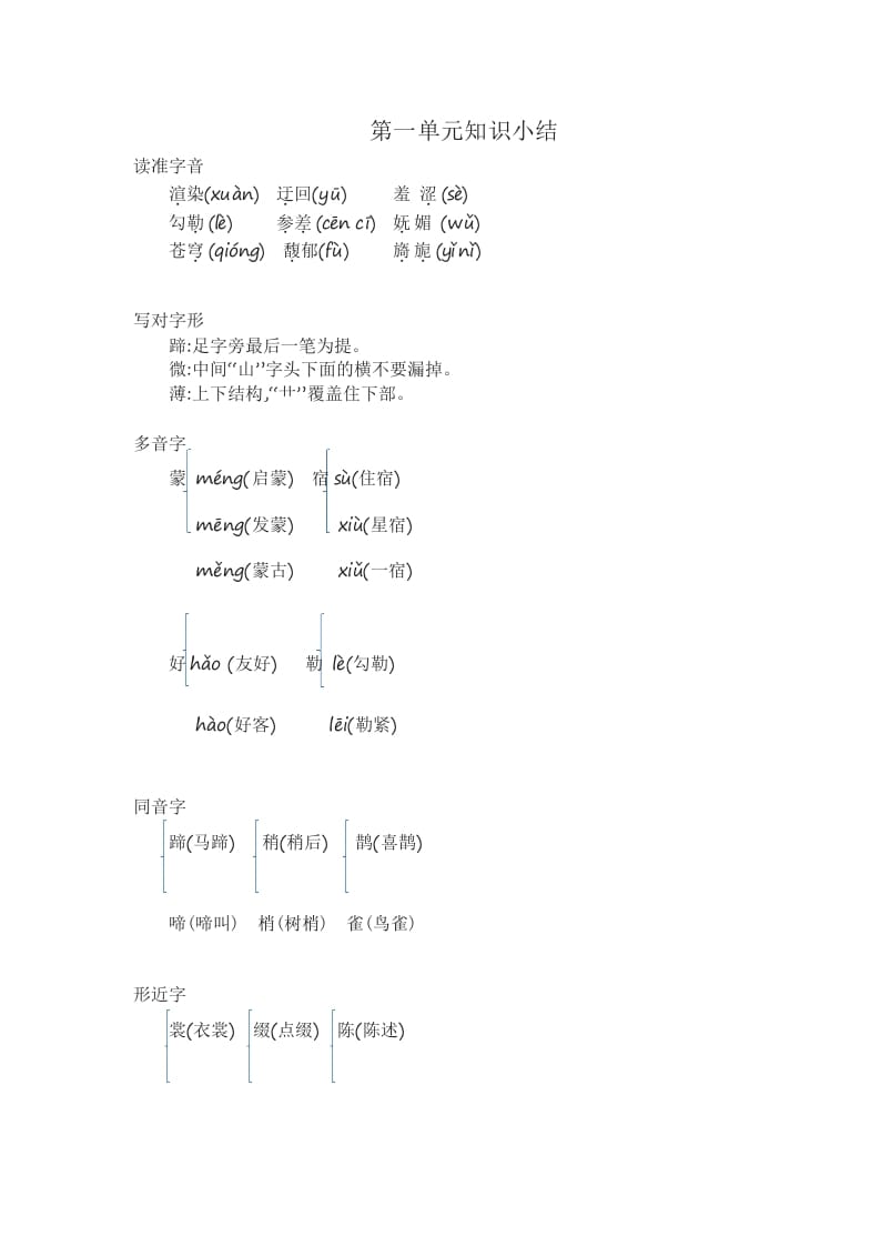 六年级语文上册知识要点（部编版）-暖阳学科网