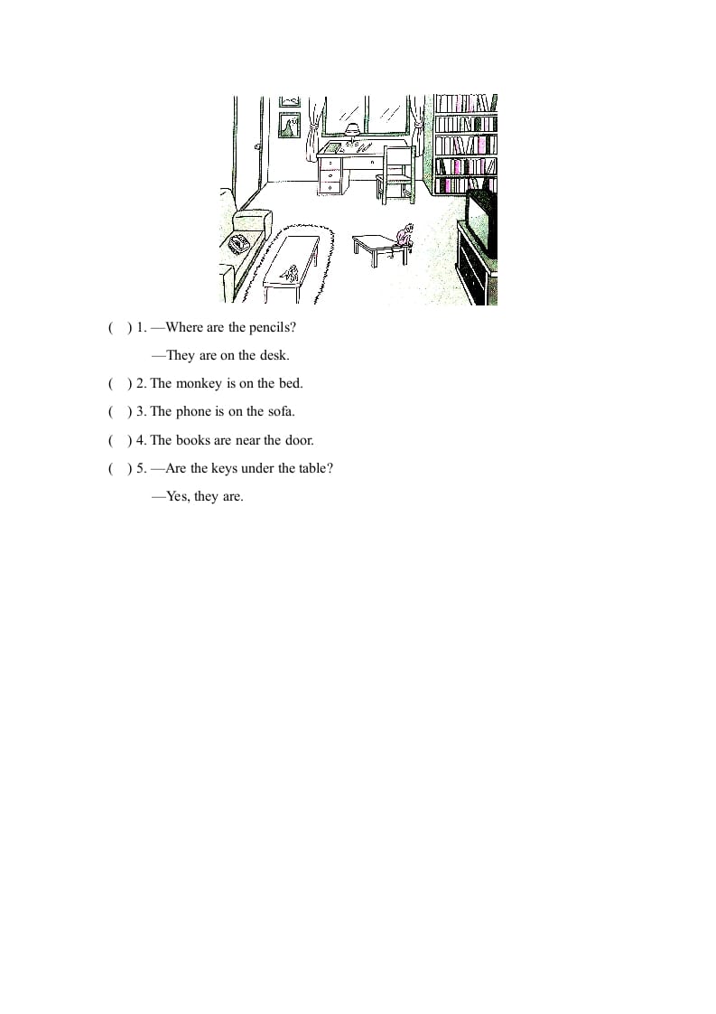 图片[3]-四年级英语上册Unit4_B_阶段训练（人教版一起点）-暖阳学科网