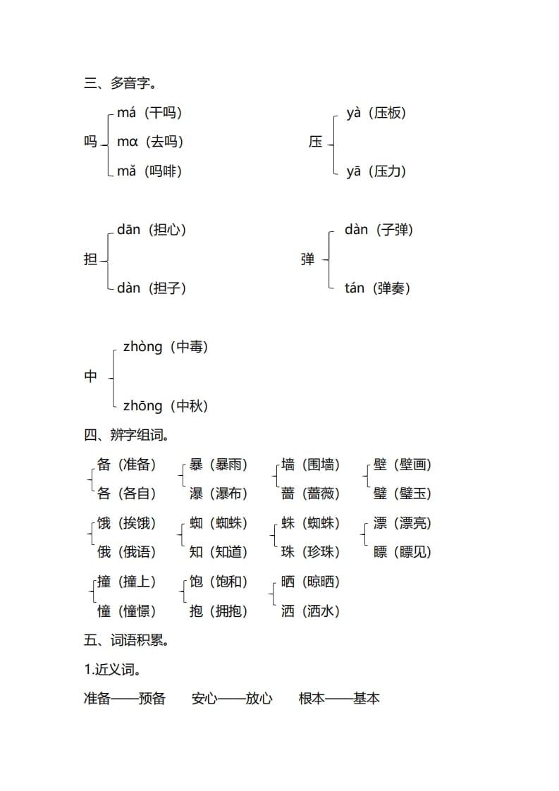 图片[3]-三年级语文上册第四单元知识要点汇总（部编版）-暖阳学科网