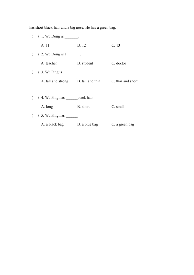 图片[3]-四年级英语上册Unit3__单元检测卷（人教PEP）-暖阳学科网