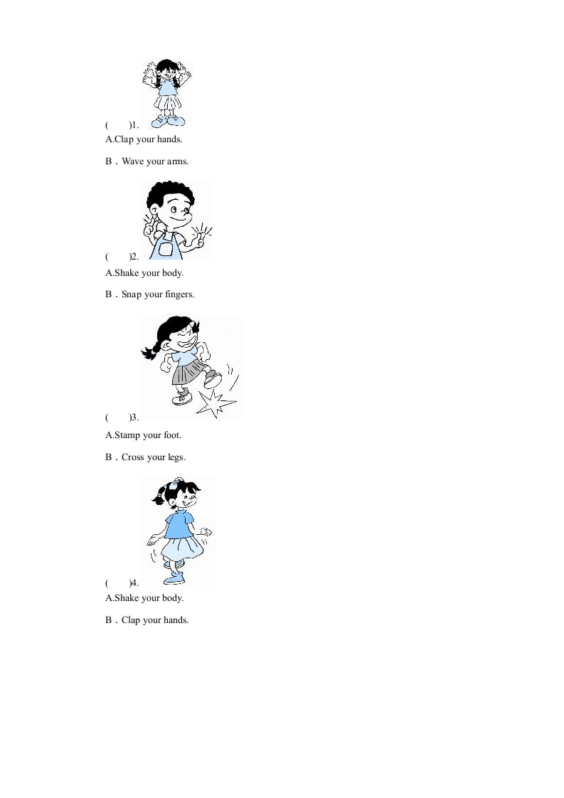 图片[2]-三年级英语上册课时测评unit3Lookatme-PartB练习及答案(2)（人教PEP）-暖阳学科网