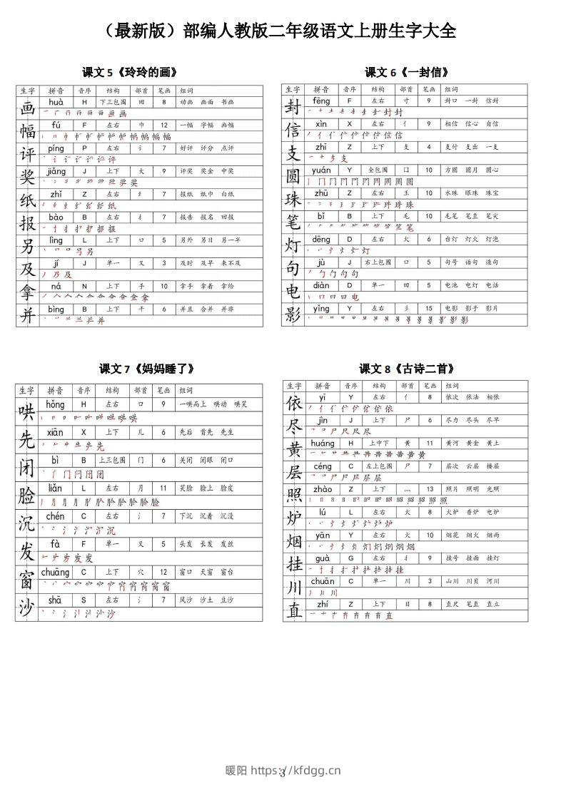 图片[3]-【二上语文】最最最新款二上课本生字大全-暖阳学科网