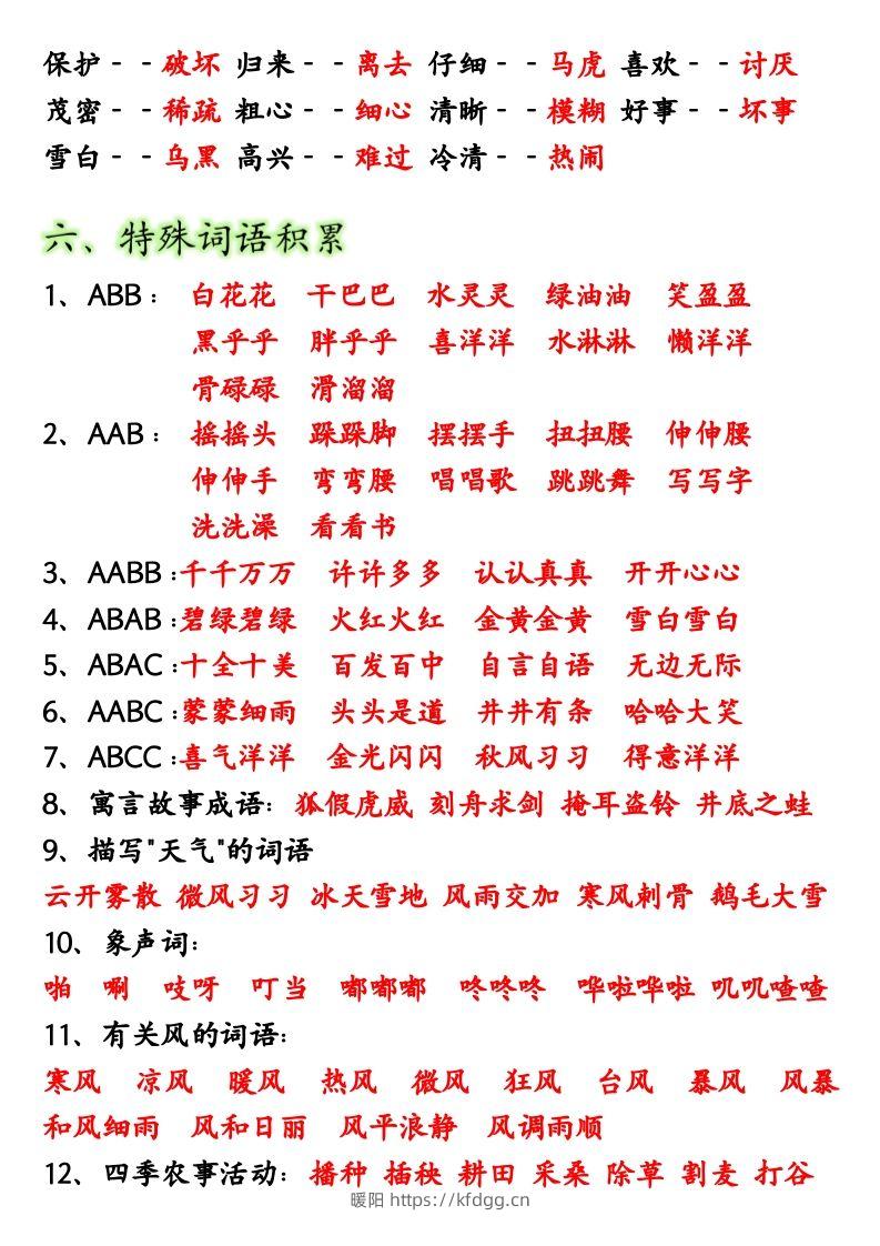 图片[3]-【全册重点考点归纳】二上语文-暖阳学科网