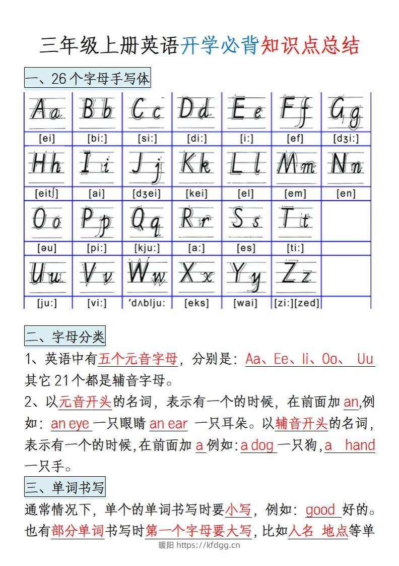 三上英语知识点归纳总结（全国通用版）-暖阳学科网