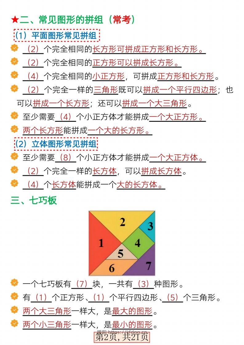 图片[2]-2015一年级数学下册全册考点知识汇总21页-暖阳学科网